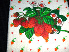 Pair Nos Vtg Cannon Terry Dish Kitchen Towel Strawberry Motif 16x25  Irregular
