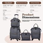 2pcs Gray Luggage Organiser Set Travel Bag Nylon Spinner Wheel Carry On Suitcase