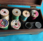 Vtg 40s Small Wooden Dovetailed Cedar Thread Thimbles Sewing Notions Box 5  X 3 