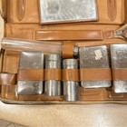 Vintage Mens Train Case Toiletry Travel Zip Around Pouch Leather Zip