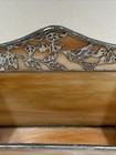 Vtg Artisan Crafted  Stained Glass Business Card Holder W  Hummingbird