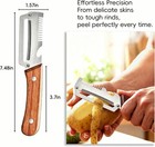 2 Pcs 3-in-1 Multifunctional Vegetable Peeler With Wooden Handle julienne Slicer