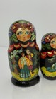 Vintage Hand Painted greens Russian Matryoshka 5 Piece 5 5    Nesting Dolls Signed