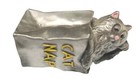Vintage Hudson Pewter Cat   Kitten Figurine - cat Nap  1983-2813 Usa Grocery Bag