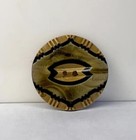 Vintage Large Old Layered Carved Celluloid Intricate Button Antique Tricolor