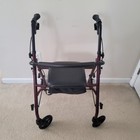 Medline 4 Wheels Rollator Folding Type  Padded Seat  Pouch   Padded Back Rest 