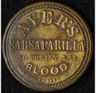 1862 Ayer s Sarsaparilla Large 3   Encased Postage Washington Stamp Xf