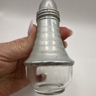 Vintage Metal   Clear Glass Salt   Pepper Shaker Set  Silver  2pc 4    Mcm