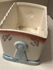 Vtg Baby Planter Japan Blue Pink Cradle Nursery Decor