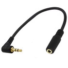 3 5mm 3 Pole Right Angle Trs Audio Stereo Male To Female Extension Adapter Cable