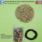 Fun-weevz 300 Hemp Beads And 600 Terracotta Spacer Beads Diy Jewelry Making Kit