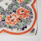 Vtg 1960 s Hankie Orange Purple Roses Flowers Colorful Bright Pocket Scarf