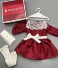 New  American Girl Doll Samantha   s Christmas Cranberry Party Dress Outfit-ret