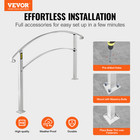 Vevor 3ft Adjustable Wrought Iron Transition Handrail Matte White Fits 3 Steps