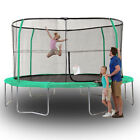 Jumpking Jk1418c2 14 Foot Padded Enclosed Round Trampoline With G3 Poles  Green