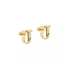 Alphabet Earrings 14k Yellow Gold Initial Letters Stud Earrings Diamond Cut Baby