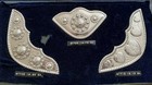 Western Engraved Silver-tone Saddle Conchos Lot On Display Board Bt703 Bt705