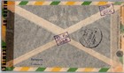 Brazil 1940-50 s Wwii Postal Dual Censored Airmail Cover Addr Usa Canc