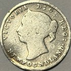 1894 Newfoundland Silver 5 Cent Nickel  Rare Low Mintage Victorian Silver Coin 
