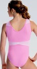 New Gk Elite Gymnastics Leotard Pink Orchid Rhinestone Bling Mesh Leo Tank Sz Al