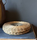 Antique Native American Wabanaki Sewing Basket Sweetgrass Ash Splint Green Lid