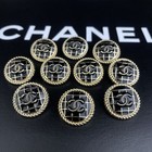 10 Chanel Buttons Gold Black Cc Logo Metal 20mm Vintage