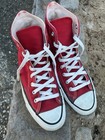 70   s 80   s Converse Made In Usa Chuck Taylor All Star High Top Canvas  10 5 Red