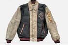 Vintage 90 s Avirex Indian Head Varsity Genuine Leather Jacket Men s -new