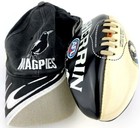 Sherrin Kangaroo Brand Afl Collingwood Autograph Football Ball   Magpies Cap Set
