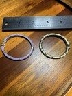 Lot Of 2 Bundle Baby Cuff Bracelet Purple Ivory Hearts