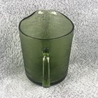 Vintage Green Glass Ribbed Pitcher 60oz Water Server Euc Unbranded
