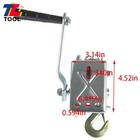 800lbs Silvery High Carbon Steel Hand Winch With 26ft Cable For Trailer And Boat