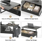  Lift Top Coffee Table With Storage  Wood Lifting Top Central Table Black Oak