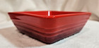 Le Creuset Tapas Square Serving Bowl Condiment Dish Cerise Red 5  W Seconds Nwt