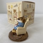 Wee Forest Folk-1985-mouse Quilting Bea M-125    retired    Blue Dress yellow Chair 