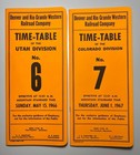 Drgw Rio Grande Railroad Train Time Table X4 Utah Colorado Division 1966-68 Ref