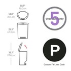 Simplehuman 50 Liter   13 Gallon Semi-round Kitchen Step Trash Can With Secure S