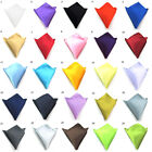 Mens Satin Solid Plain Color Handkerchief Hanky Pocket Square Wedding Suit Party