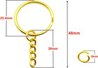 100sets 1 Inch Keychain Rings Golden Split Round Key Ring With Chain And Open Ju