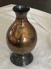 Vintage Vase Mottled Iridescent Hue   s Of Gold Brown Copper Purple Black Blue Lg