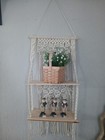Macrame Wall Plant White Hanging Shelf Boho 2 Shelves White 38  X 16  New