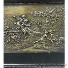 Antique Pair Of Silver Relief Cherub Putti  Victorian Ebonized Frames Miniature