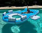 Tropical Tahiti Inflatable Floating Island 7 Person Water Lake Party Raft Float
