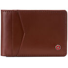 Alpine Swiss Mens Rfid Protected Slimfold Wallet Slim Leather Bifold Id Window