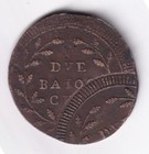 1799 Italian States 2 Baiocchi Coin Roman Republic Error Double Struck Rare