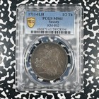 1711-ilh Germany Saxony 1 2 Thaler Vicariat Issue  Pcgs Ms61 Lot g4219 Silver 