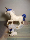 Vtg Unicorn Figurine Lot Of 3 White  Blue   Pink  White Fantacy See Pics 