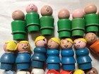 Vintage Lot Set Of 21 Fisher Price Wood Little People All Wood