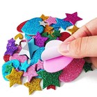 260 Pieces Colorful Glitter Foam Stickers Self Adhesive Stars Mini Heart 