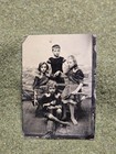 Old Vintage Antique 1880 Tintype Photo Beach Early Bathing Swim Suit Photograph